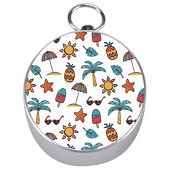 Summer Pineapple Fruit Tropical Silver Compasses by Grandong