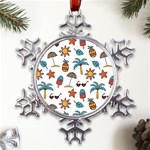 Summer Pineapple Fruit Tropical Metal Large Snowflake Ornament Front