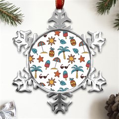 Summer Pineapple Fruit Tropical Metal Small Snowflake Ornament by Grandong