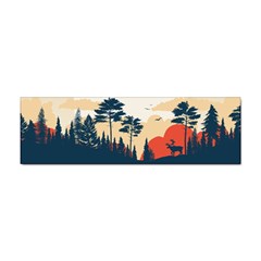 Summer Lake Forest Sunset Deer Water Sticker (bumper) by Grandong