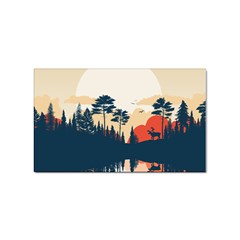 Summer Lake Forest Sunset Deer Water Sticker Rectangular (100 Pack) by Grandong