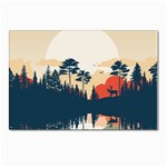 Summer Lake Forest Sunset Deer Water Postcards 5  x 7  (Pkg of 10) Front