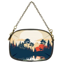 Summer Lake Forest Sunset Deer Water Chain Purse (two Sides) by Grandong