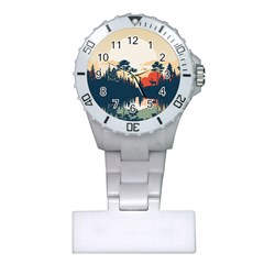 Summer Lake Forest Sunset Deer Water Plastic Nurses Watch by Grandong