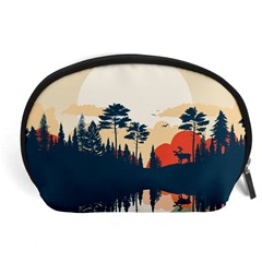 Summer Lake Forest Sunset Deer Water Accessory Pouch (large) by Grandong