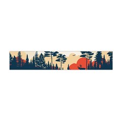 Summer Lake Forest Sunset Deer Water Premium Plush Fleece Scarf (mini) by Grandong