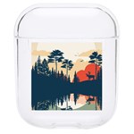 Summer Lake Forest Sunset Deer Water Hard PC AirPods 1/2 Case Front