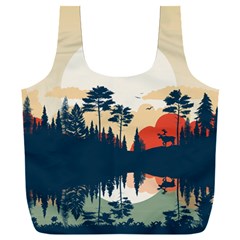 Summer Lake Forest Sunset Deer Water Full Print Recycle Bag (xxxl) by Grandong