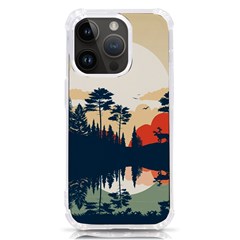 Summer Lake Forest Sunset Deer Water Iphone 14 Pro Tpu Uv Print Case by Grandong