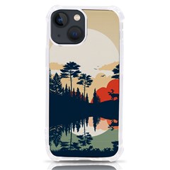 Summer Lake Forest Sunset Deer Water Iphone 13 Mini Tpu Uv Print Case by Grandong