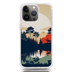 Summer Lake Forest Sunset Deer Water Iphone 13 Pro Tpu Uv Print Case by Grandong