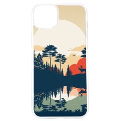 Summer Lake Forest Sunset Deer Water Iphone 15 Pro Tpu Uv Print Case