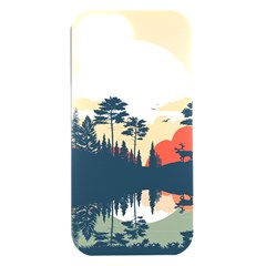 Summer Lake Forest Sunset Deer Water Iphone 15 Plus Black Uv Print Pc Hardshell Case by Grandong