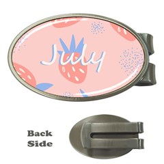 July Summer Strawberry Pink Berry Money Clips (oval)  by Grandong