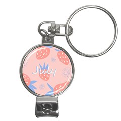 July Summer Strawberry Pink Berry Nail Clippers Key Chain