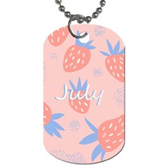 July Summer Strawberry Pink Berry Dog Tag (one Side) by Grandong