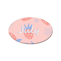 July Summer Strawberry Pink Berry Sticker Oval (100 Pack) by Grandong