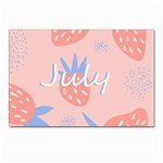 July Summer Strawberry Pink Berry Postcards 5  x 7  (Pkg of 10) Front