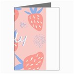 July Summer Strawberry Pink Berry Greeting Cards (Pkg of 8) Left