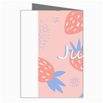 July Summer Strawberry Pink Berry Greeting Cards (Pkg of 8) Right