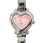 July Summer Strawberry Pink Berry Heart Italian Charm Watch Front