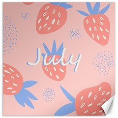 July Summer Strawberry Pink Berry Canvas 12  X 12  by Grandong