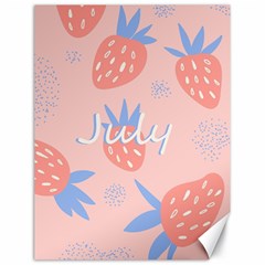 July Summer Strawberry Pink Berry Canvas 18  X 24  by Grandong