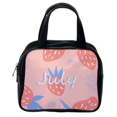 July Summer Strawberry Pink Berry Classic Handbag (one Side) by Grandong