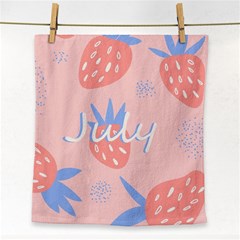 July Summer Strawberry Pink Berry Face Towel by Grandong