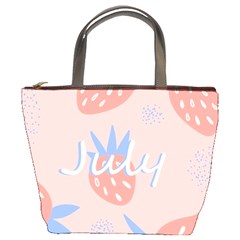 July Summer Strawberry Pink Berry Bucket Bag by Grandong