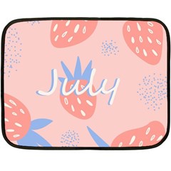 July Summer Strawberry Pink Berry Fleece Blanket (mini) by Grandong