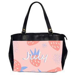 July Summer Strawberry Pink Berry Oversize Office Handbag (2 Sides) by Grandong