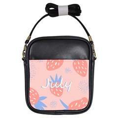 July Summer Strawberry Pink Berry Girls Sling Bag by Grandong