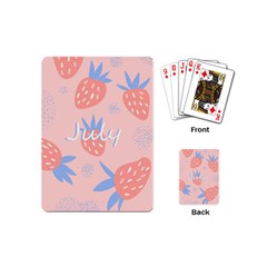 July Summer Strawberry Pink Berry Playing Cards Single Design (mini)