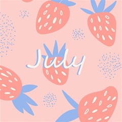 July Summer Strawberry Pink Berry Play Mat (square) by Grandong