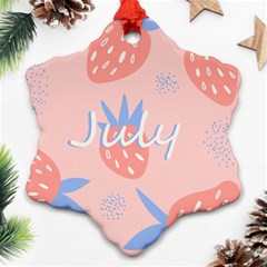 July Summer Strawberry Pink Berry Ornament (snowflake)