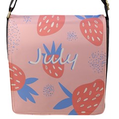 July Summer Strawberry Pink Berry Flap Closure Messenger Bag (s) by Grandong