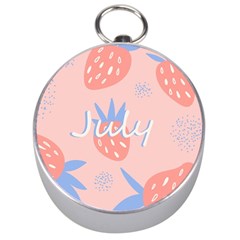 July Summer Strawberry Pink Berry Silver Compasses by Grandong