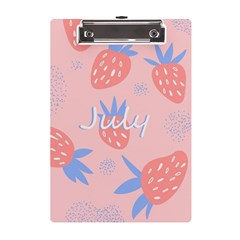 July Summer Strawberry Pink Berry A5 Acrylic Clipboard by Grandong