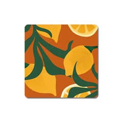 Lemon Citrus Fruit Summer Painting Drawing Square Magnet by Grandong