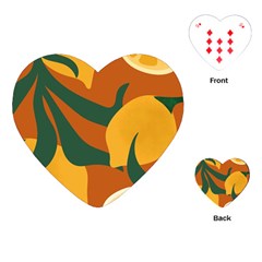 Lemon Citrus Fruit Summer Painting Drawing Playing Cards Single Design (heart)