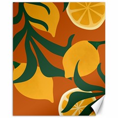 Lemon Citrus Fruit Summer Painting Drawing Canvas 11  X 14  by Grandong