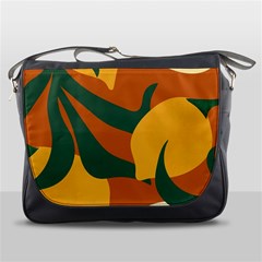 Lemon Citrus Fruit Summer Painting Drawing Messenger Bag by Grandong