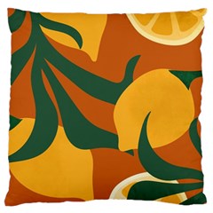 Lemon Citrus Fruit Summer Painting Drawing Standard Premium Plush Fleece Cushion Case (two Sides) by Grandong