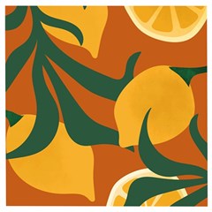 Lemon Citrus Fruit Summer Painting Drawing Wooden Puzzle Square by Grandong