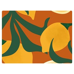 Lemon Citrus Fruit Summer Painting Drawing Premium Plush Fleece Blanket (extra Small) by Grandong