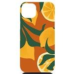 Lemon Citrus Fruit Summer Painting Drawing iPhone 14 Plus Black UV Print Case Front