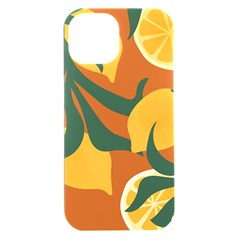 Lemon Citrus Fruit Summer Painting Drawing Iphone 15 Plus Black Uv Print Pc Hardshell Case by Grandong