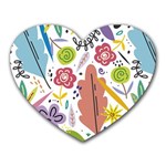 Summer Flowers Spring Background Heart Mousepad Front