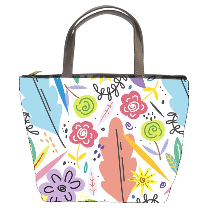 Summer Flowers Spring Background Bucket Bag